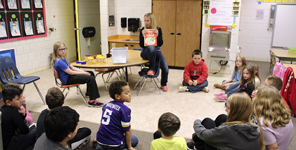 Students at the Fulda Elementary School experiment with oobleck