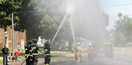 Fire Department water fight draws large crowd