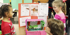 Fulda Elementary first grade Science students enjoy creating animal habitat projects