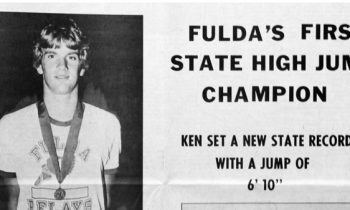 Raider Ken Larson cleared seven feet in 1980, still holds Class A high jump state-record at 6-10 set in 1981