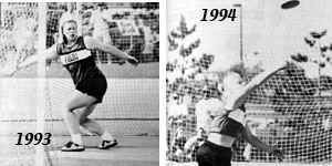 Fulda’s Nancy Overman won 1994 state title in discus with record-setting throw of 154’0”