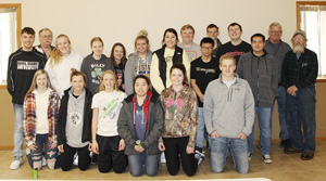 Junior Class cleans at Fulda Community/Legion Hall